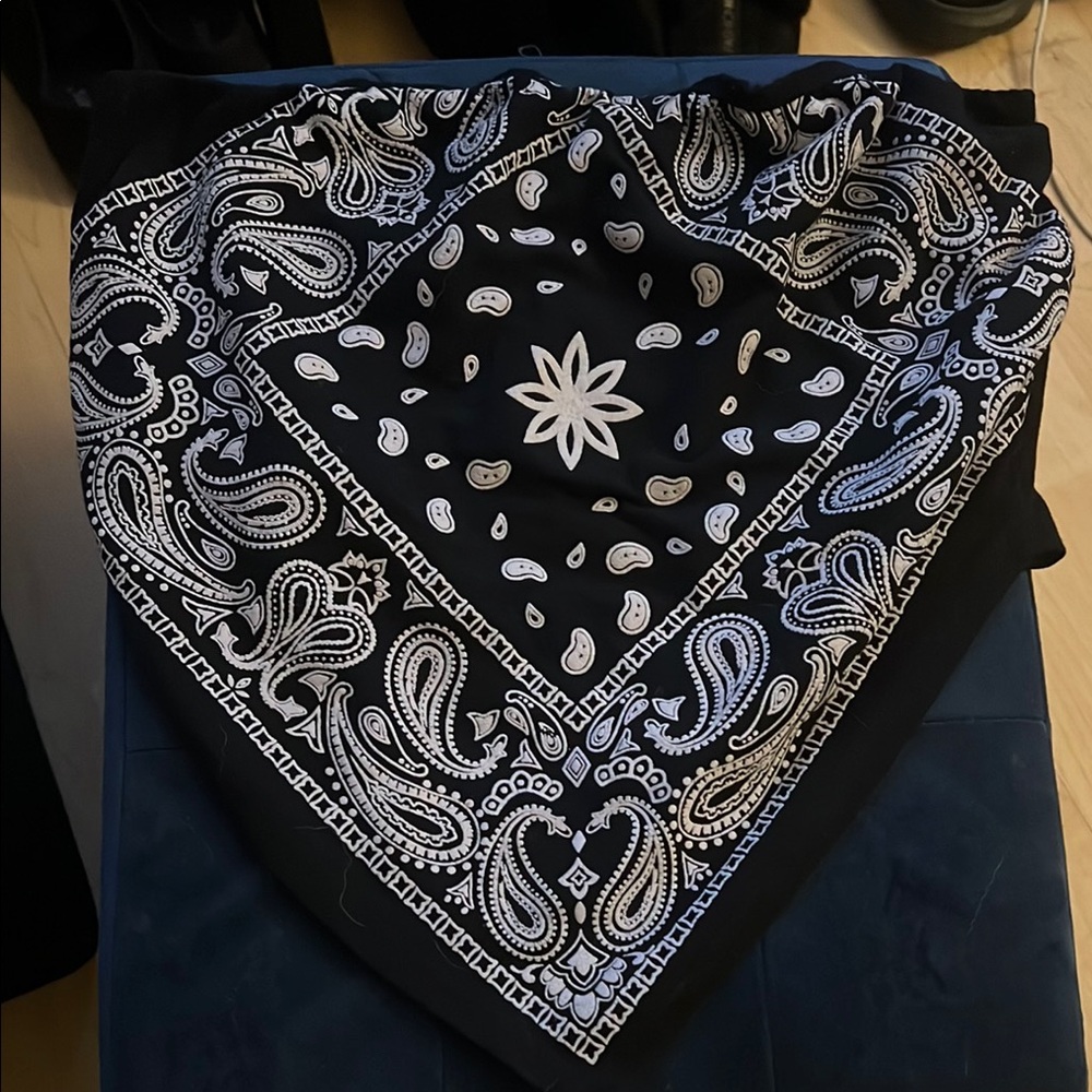 Black Paisley Bandana TUBETOP shirt.